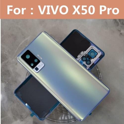 For Vivo X50 Pro Back Battery Cover Rear Housing Door Glass Case for VIVO X50 Pro 5G Battery Cover with Camera Lens Replacement