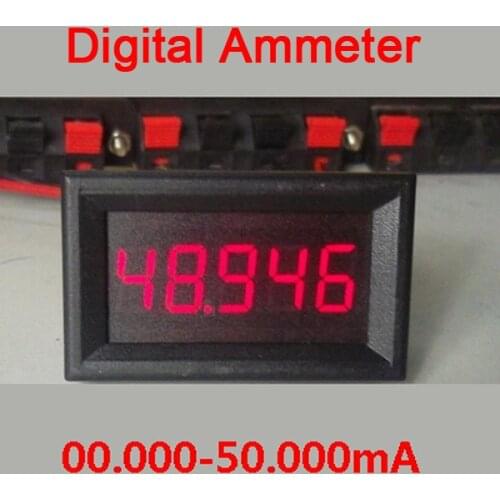 DC 0-50.000mA/50mA Digital Ammeter red LED High precision AMP Tester Meter Monitor Current Built-in Shunt
