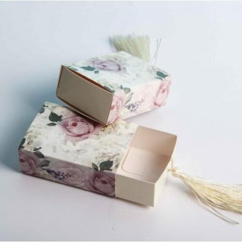 Flowers Gift Box Package Paper Candy Box Drawer Shape Favor Box Travel Candy Boxes Wedding Favors Gift LX6615