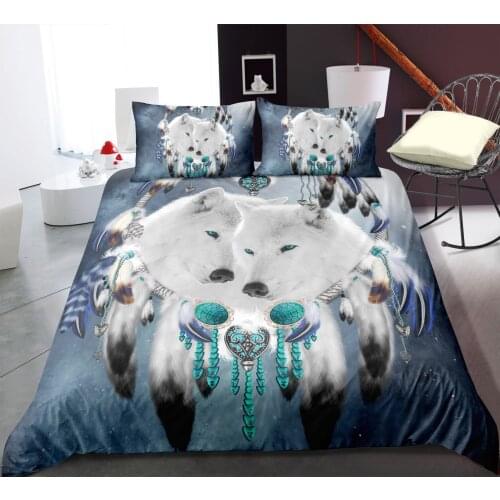 Bed Linens SetOEM Queen Bed Comforter Set Duvet Cover Dreamcatcher Colorfast Quilt Cover Pillowcase Dream Catcher Bedset Bohemia
