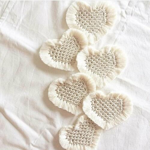Macrame Bohemian Woven Coaster Heart-shaped Coaster Kitchen Accessories Placemat