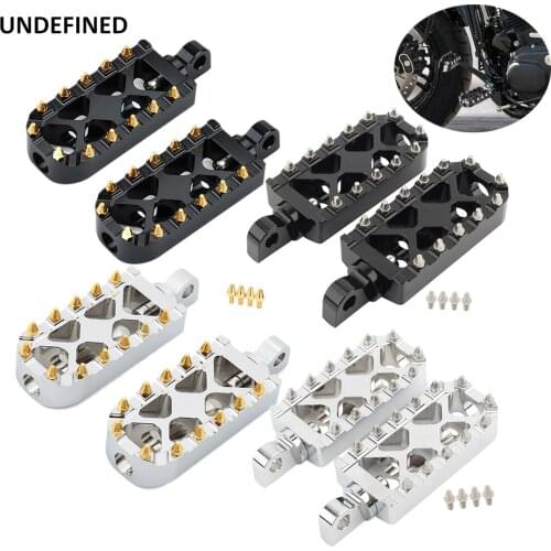 MX Foot Pegs Wide Offroad Chopper Motorcycle Footrests for Harley Sportster 883 1200 Dyna Softail Fatboy Street Glide Road Glide