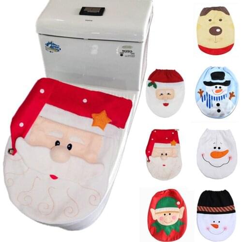 New Year xmas decoration Christmas Ornament Navidad 2020 Gifts Christmas Decorations for Home Santa Claus Toilet Lid Cover FZ87