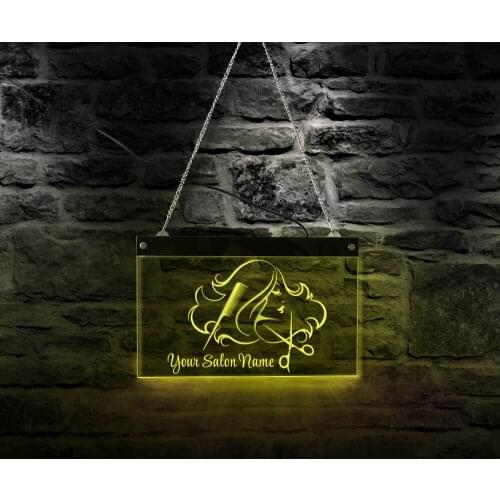 Customize LED Lighting Window Sign for Hair Salon Business Beauty Studio Hairstyling Electronic Display Sign Advertisement Board