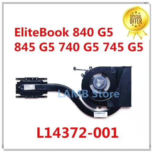 Original For HP EliteBook 840 G5 845 G5 740 G5 745 G5 850 G5 Laptop CPU Heatsink Radiator FAN L14372-001 100% Tested Fast Ship