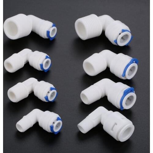 5Pcs RO Water Elbow Quick Coupling Fitting 1/4" 3/8" OD Hose 1/4" 3/8" 1/2" BSP Male Reverse Osmosis System Pipe Connector