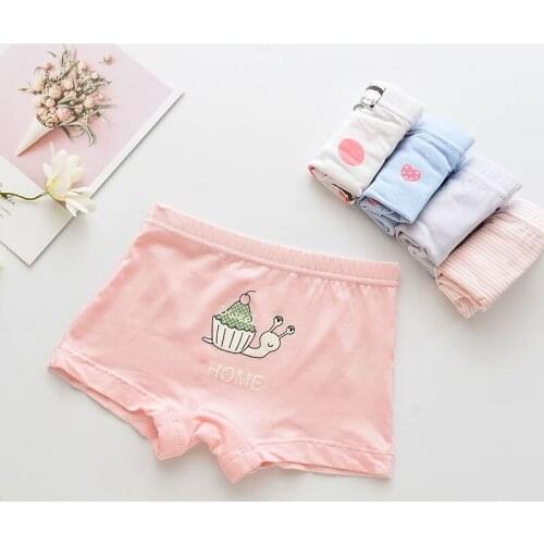 5Pcs/lot Girls Cotton Boxer Briefs Girls Panties Boxer Shorts Underpants Childrens Panties Kids Underwear For 2-14 Years GU203