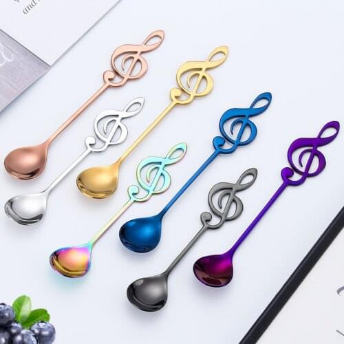 Creative Light Luxury Note Spoon Stainless Steel Coffee Spoon Water Bar Dessert Spoon Spoon Spoon Stainless Steel Tableware
