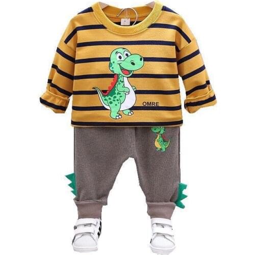 Spring Autumn Fashion Baby Boys Clothes Suit Children Striped T Shirt Pants 2 Piece Set Toddler Cotton Costume Kids Tracksuits