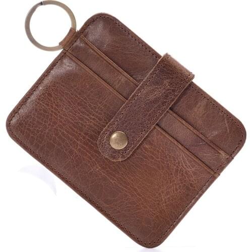 Waxy Horse ID Card Holder Men Credit Card Holder Imported Leather Fashion Slim Card Case Female Mini Unisex Casual Coin Case