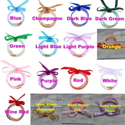 2021 Crystal Glitter Jelly Bangles Bracelets Set With Imitation Diamond Inside for Women Glitter Filled Jelly Bracelet for Girls