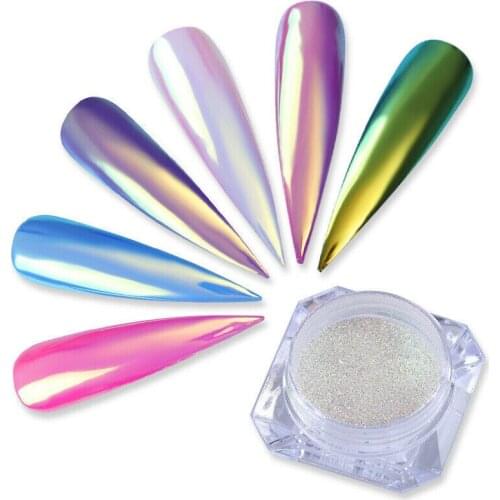 0.2G Neon Unicorn Mirror Powder Dust Nail Art Mermaid Chrome Pigment Nail Glitter Powder