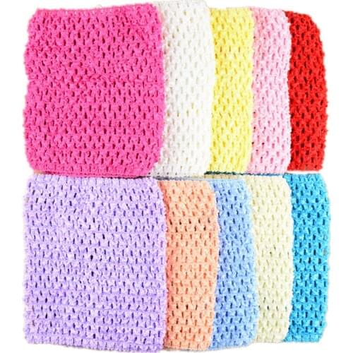 20Pcs/Lot 6Inch 37Color In Stock Crochet Waffle Tube Unlined Dress Solid & Striped Sterth Waistbands DIY GIlrs Skirts H015