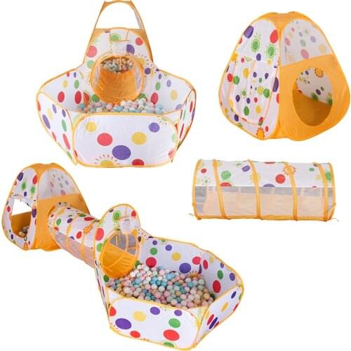 3pcs Children Beach Tent Ideal Birthday Gift 3 in 1 Breathable Durable Beach Toys Play House Discovery Tube Tunnel Tent Toys