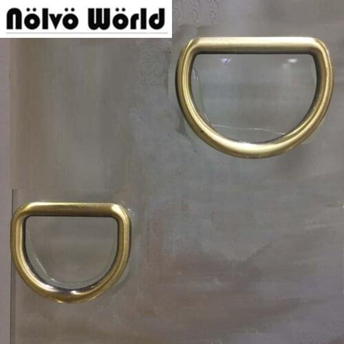 50pcs 5.0mm webbing Inside 32mm 38mm brush antique brass closed D rings,alloy metal d-ring