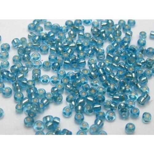 5000 Glass Seed Beads 2mm silver lined Sky Blue + Storage Box