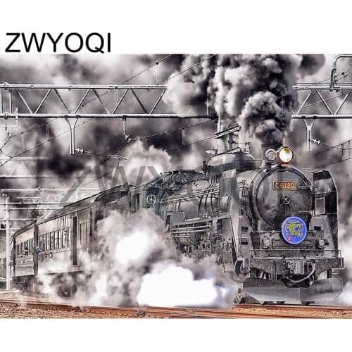 DIY 3D Diamond mosaic train Full Round Diamond painting Cross stitch train Full Square Diamond embroidery train smoke locomotive