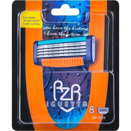 RZR IGUETTA 16Pcs/Lot 4-Blades Shaving Heads Skin Razor Care Body Hair Trimmer Replaceable Shaving Head Hair Removal Accessories