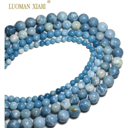 AAA Natural Stone beads Round Blue Sky Stone Beads For Jewelry Making for Beadwork DIY Material 4/ 6/8/10/12 mm Strand 15.5