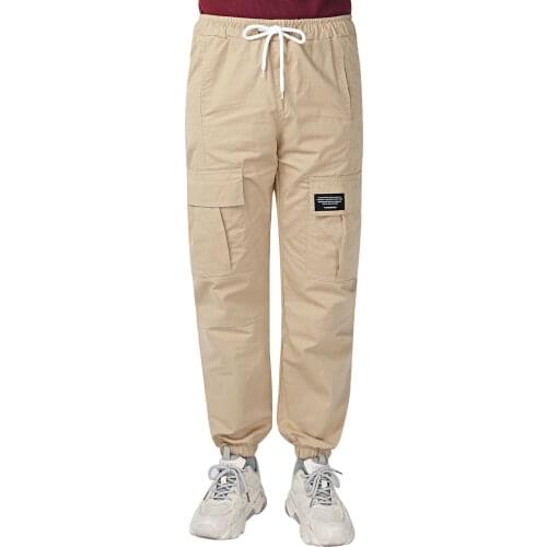 Kid Girls Cotton Pants Fashion Casual Overalls Drawstring 4 Pockets Front Pants Trousers Cargo Pants Children Stylish Streetwear