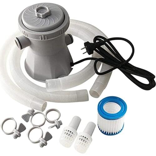 Swimming Pool Electric Filter Pump For Pools Flow Rate 300 Gallons Water Pump Reusable Water Cleaner with Accessory EU Plug