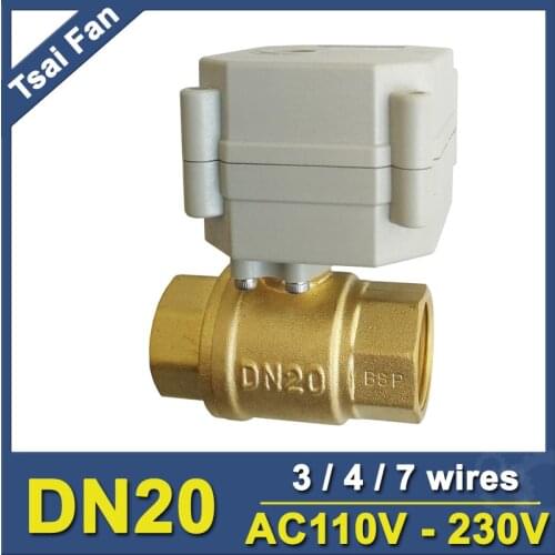 3/4" AC110V-230V 3/4/7 wires Electric Ball Valve BSP/NPT thread DN20 Automated Valve For Water Application