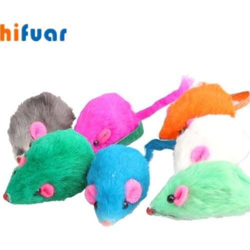 5 PCS Cat Toys Plush Simulation Mouse Toy For Cats Scratch Bite Resistance Cat Toys Interactive Scratching Post Pet Toys