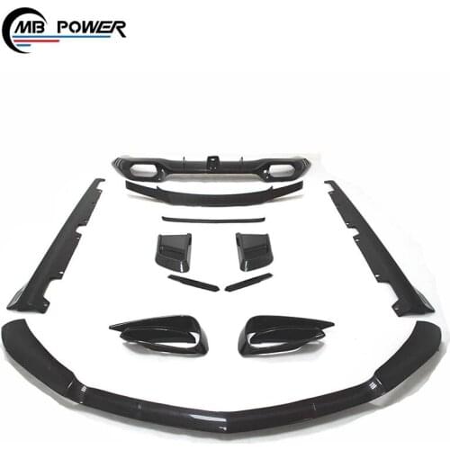 High quality GT / GTS carbon fiber body kit with front spoiler side skirt rear diffuser for GT to B style carbon front lip rear