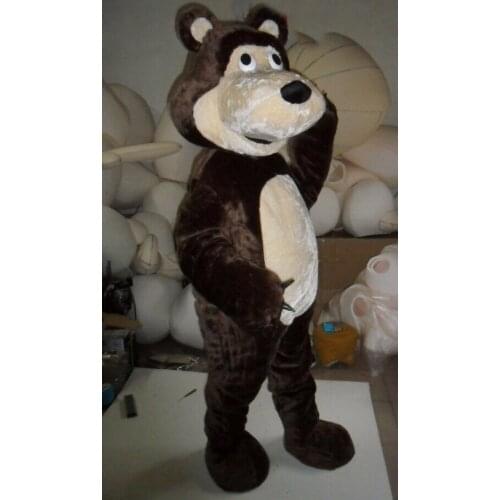 Halloween Brown Bear Mascot Costume Suit Dark Brown Bear Cartoon Cosplay Party Fancy Dress Adults Fursuit Advertising Parade New