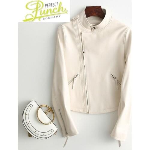 Spring Coat Genuine Sheepskin Autumn Real Leather Jacket Women Motorcycle Cuero Genuino 1907 Pph440