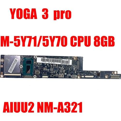 SHELI For Lenovo Yoga 3 Pro 1370 Motherboard 8GB with 5Y71 CPU 5B20H30465 NM-A321 RAM 100% test work
