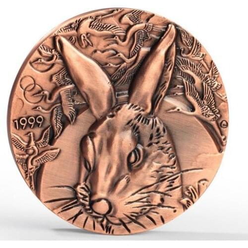 COPPER MEDAL,NEW DESIGN,BIG MEDAL COIN,2016 HOT SELLING,ANTIQUE PLATED,RABBIT,ANIMAL COIN