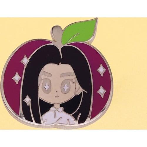 Margarita Apples Girl Lapel Badges PhotoArt Metal Cartoon Brooch Men Women Fashion Jewelry Gift Knapsack Clothes Hat Lapel Badge