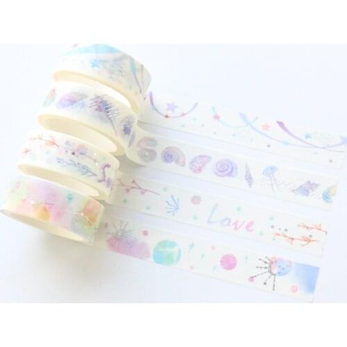 Domikee cute kawaii cartoon sky star design school student washi tape candy decorative journal planner craft diary masking tape