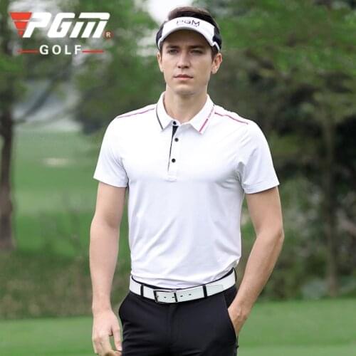 PGM Golf Men Short Sleeve T-Shirts Summer Clothing Match Ball Suit Mens Polo Shirt Quick Drying Breathable YF239 Wholesale