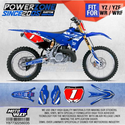 PowerZone Customized Team Graphics Backgrounds Decals 3M Custom Stickers For YAMAHA YZ125/250 X 1996-2001 2002-14 2015-2019 035