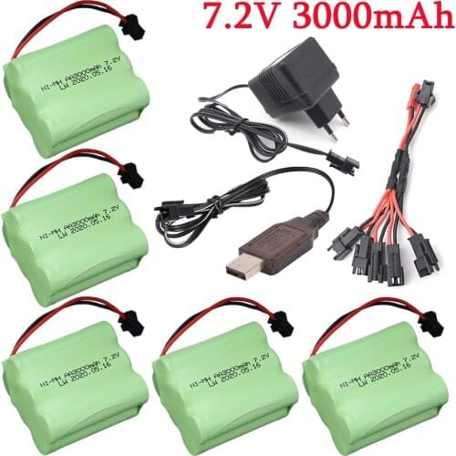 7.2v 3000mah AA NI-MH rechargeable battery For Remote control electric toy boat RC car RC truck 7.2 V 3000 mah aa nimh battery