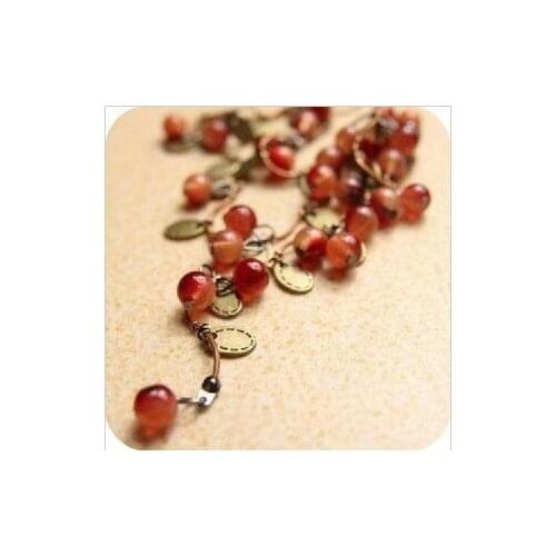 New Fashion Women Necklace - Beautiful Red cherries Necklace Pendant Jewelry For women 0076