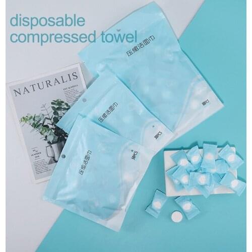 20pcs Disposable Compressed Towel 20*22cm Outdoor Travel Protable Face Towel Non-woven Fabric Pill Towel Makeup Cleaning Towels