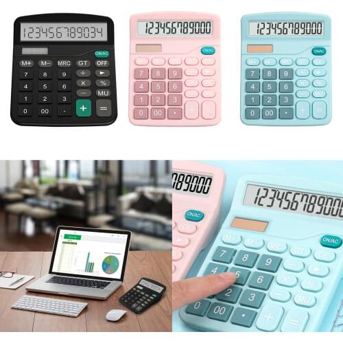 Office Finance Calculator Calculat Plastic Solar Computer Business Finance Office Calculator 12-Bit Desktop Calculator Office