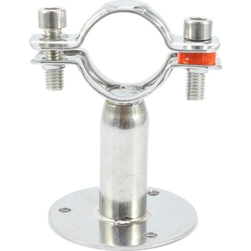 Fit 19-108mm OD Tube 304 Stainless Steel Pipe Hanger Bracket Clamp Suppoert Clip With Base Plate Homebrew