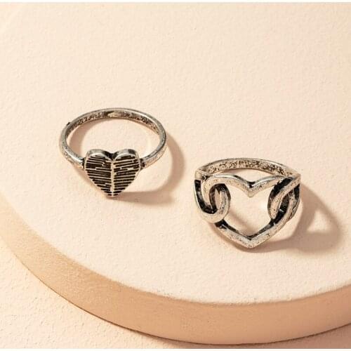 Origin Summer Vintage Hollow Out Love Heart Ring for Women French Metal Minimalist Everyday Ring Party Ring Jewelry Wholesale