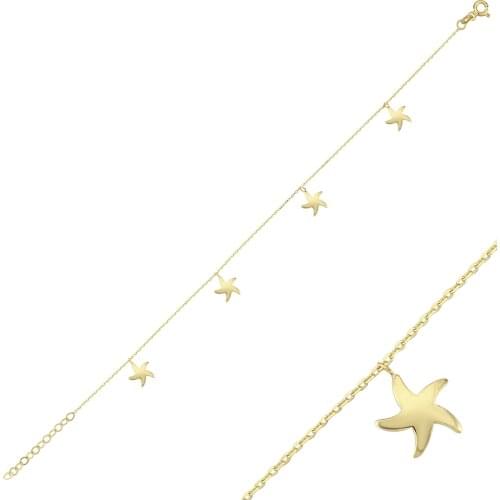 14k (585) Gold Adjustable Starfish Bracelet