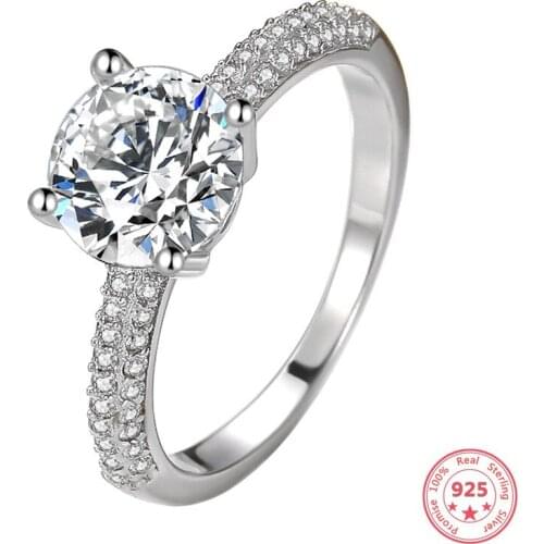 S925 Sterling Silver Real Cubic Zirconia Ring for Women Silver 925 Jewelry Natural Bizuteria Gemstone 925 Silver Mujer Rings Box