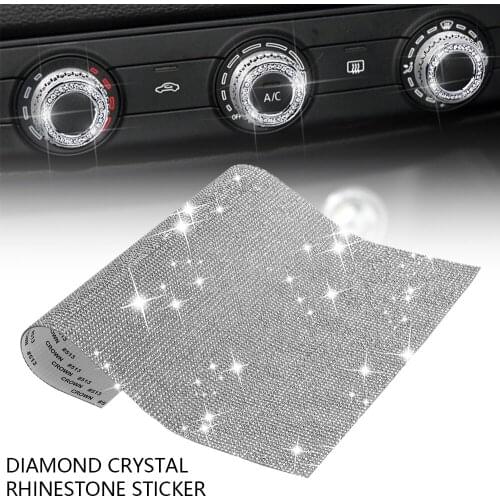 DIY Car Diamond Crystal Rhinestone Sticker Sheet Diamante Self Adhesive Car Accessories car decoration mini cooper