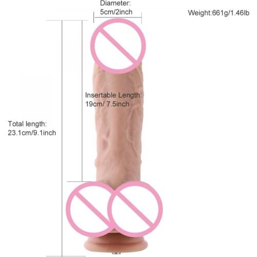 9.1" Silicone Dildo With Suction Cup 7.5" Insertable 5cm Width System Sex Machine Accessories Realistic Penis realistic dildo