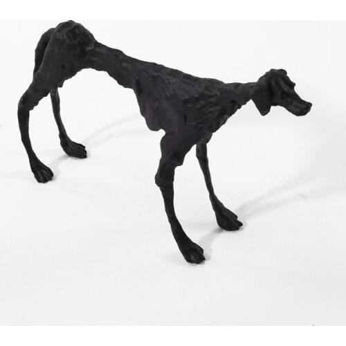 Nordic Home Decoration Cast Iron Dog Statue Sculpture Living Room Decor Abstract Art Animal Figurine Creative Gift Figurines