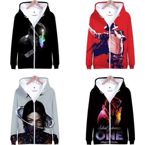 3d Printed Michael Jackson Dance Fashion Hip Hop Men Women Zipper Hoodies Jackets Long Sleeve Harajuku 3D Hooded Sweatshirts Top