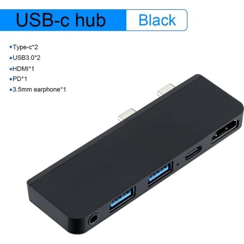 USB 3.0 Dual Type-C HUB USB-C Audio Adapter 4K HDMI Converter Splitter Docking Station for Surface PRO X