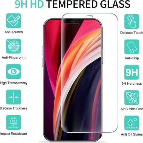 Full Cover Protective Glass for iPhone 7 8 Plus 6 6S SE 2020 Screen Protector for iPhone 11 12 Pro Max Mini X XS XR Glass